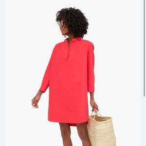 Tuckernuck Poppy Red Pomander Place Pintuck Polly Shirt Dress